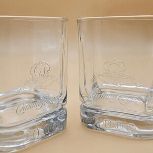 Crown Royal Whisky Rocks Glasses Set of 2 Year 2000 Etched